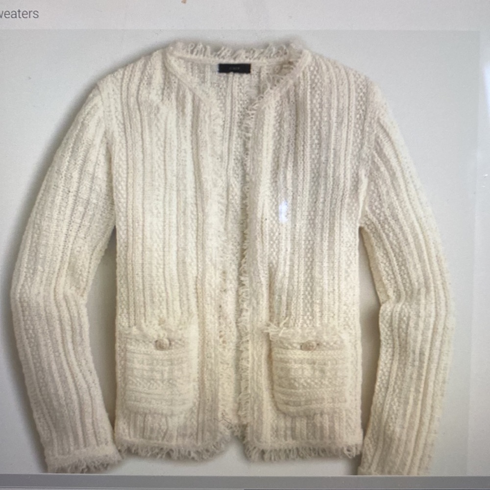 Jcrew sweater jacket with fringe